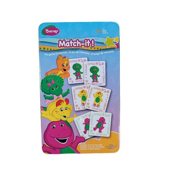 Vintage Barney Memory Matching Game Baby Bop BJ Riff MISSING 1 CARD - Picture 1 of 4